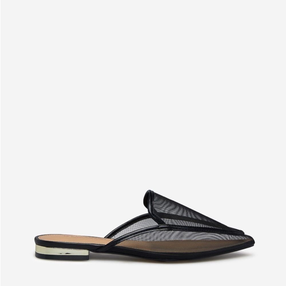Sz 7.5W Franceen Pointed Toe Black Flats NIB-8544 - Picture 2 of 5